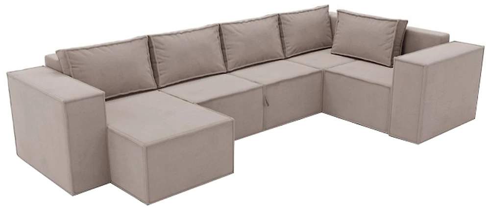 Угловой диван с канапе Лофт П-образный Беж