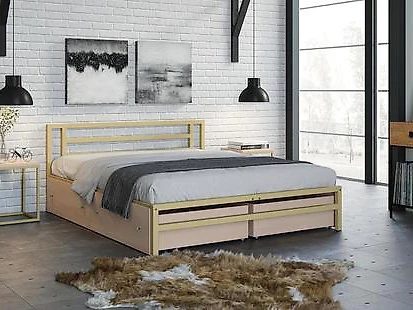 Кровать двуспальная 160х200см Титан-2 (Мета) с ящиками