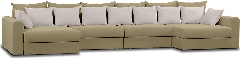 Угловой диван с канапе Модена-8 Плюш Крем